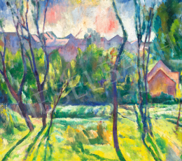 Onódi Béla - Szikrázó napsütés a szentendrei kertben, 1930 körül 