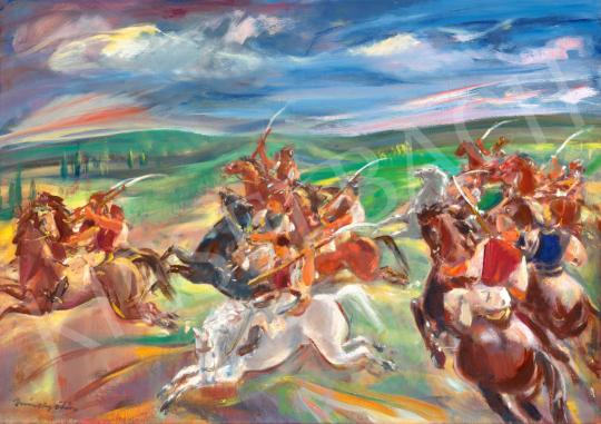  Márffy Ödön - Vágta (Lovasok), 1951 | 72. Őszi aukció aukció / 177 tétel