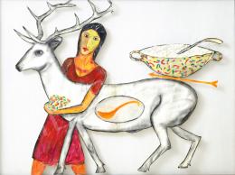  feLugossy, László - Girl hugging a Deer, 2003 