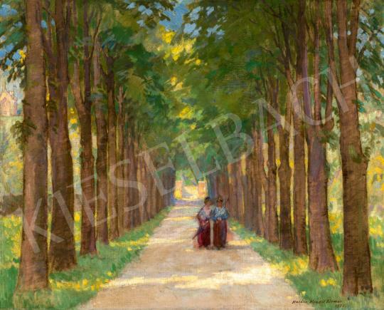 Halász-Hradil, Elemér - Walking on the Park of the Castle (Tőketerebes), 1922 | 72nd Autumn auction auction / 221 Lot