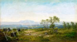 Telepy, Károly - Lake Balaton Skyline with Badacsony Hill in the Background, 1889 