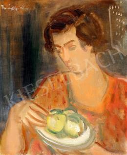  Márffy Ödön - VISSZAVONVA - Fiatal lány gyümölccsel (Annuska), 1930-as évek eleje 