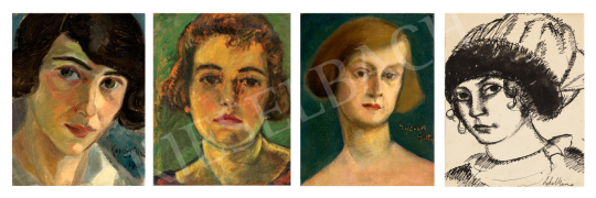  Self Portraits by Female Artist from Lajos Ernst private collection - Self-Portraits by Female Artists (Gina Kovács, Klára Róna, Gitta Gyenes, Mária Lehel) - The Artwork  | 72nd Autumn auction auction / 71 Lot