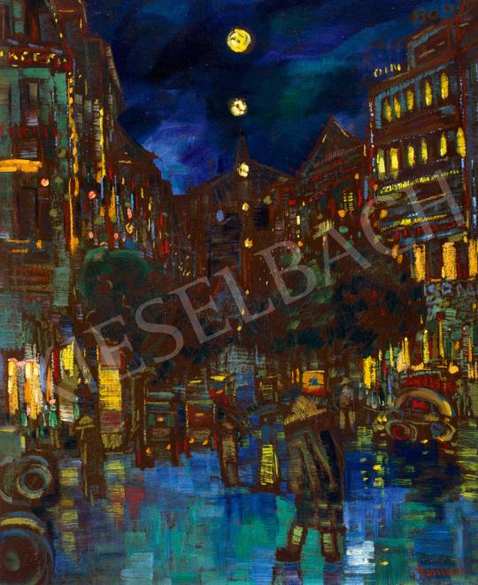 For sale  Jaszusch, Antal (Jasszus Antal) - Night in the Metropol, 1920 's painting