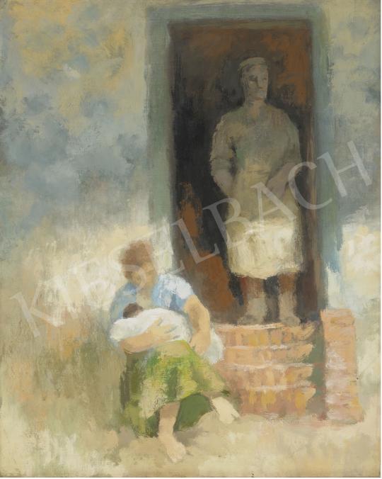 Eladó  Szőnyi István - Pihenő család, 1950-es évek közepe  festménye