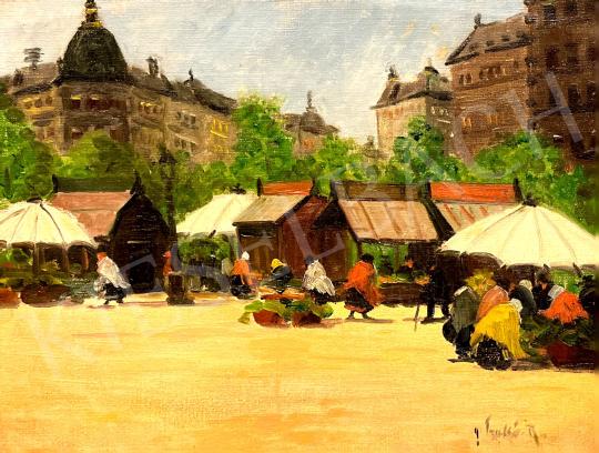 Eladó  Czakó Rezső - Budapesti piac festménye