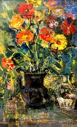  Vati, József - Flowers in a black jug, 1975  