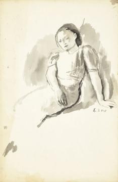 Eladó  Szőnyi István - Ülő nő, 1938 festménye