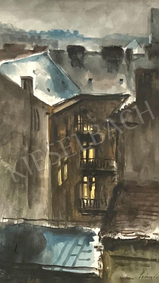 For sale  Szőnyi, István - Inner Courtyard ( Evening Lights), c. 1940  's painting