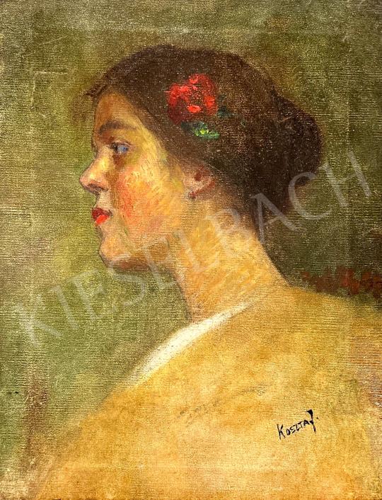  Koszta József - Fiatal nő portréja  festménye
