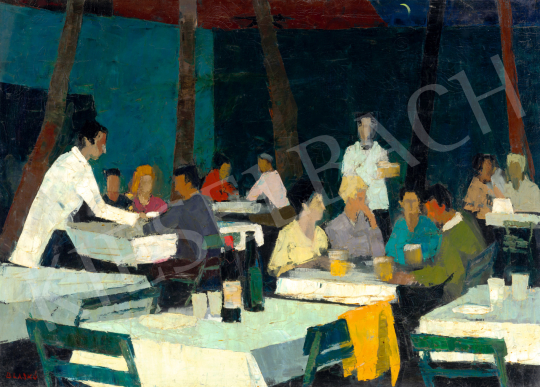  Blaskó, János - Garden Restaurant in the Moonlight, 1960s | 73rd Winter Auction auction / 6 Lot
