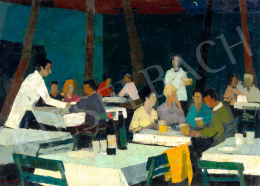  Blaskó, János - Garden Restaurant in the Moonlight, 1960s 