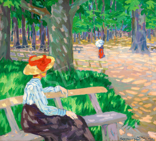 Boromisza, Tibor - Woman with a Hat in a Park (Cinterem in Nagybánya), 1908 | 73rd Winter Auction auction / 63 Lot