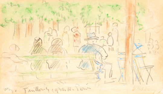  Vaszary János - Párizsi park (Jardin des Tuilleries), 1930 | 73. Téli aukció aukció / 75 tétel