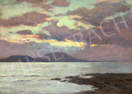  Edvi Illés, Aladár - Sunset at Lake Balaton (Badacsony) | 73rd Winter Auction auction / 80 Lot