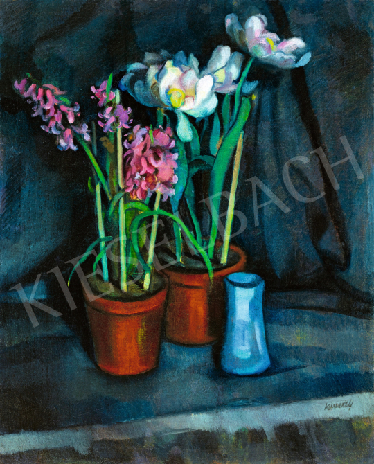  Kmetty János - Műtermi csendélet kékben (Hommage á Cézanne), 1910-es évek | 73. Téli aukció aukció / 82 tétel