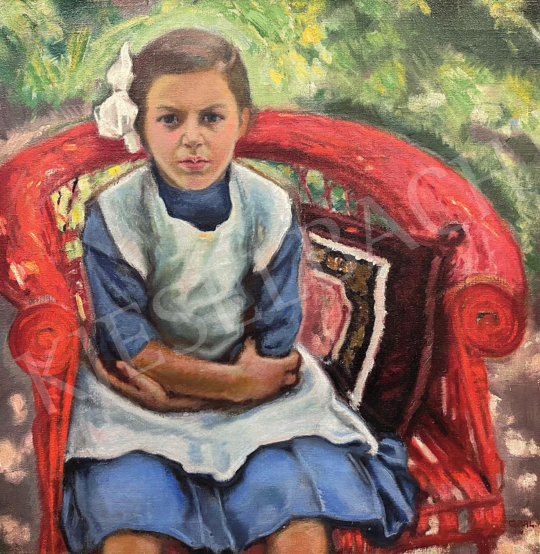 Gaál Ferenc - Fiatal lány nyári kertben, 1914 | 73. Téli aukció aukció / 123 tétel