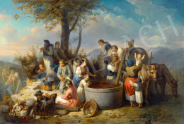 Molnár, József - Harvest in the Buda Hills (Rózsadomb Harvest with the Gellért Hill in the Background), 1858 