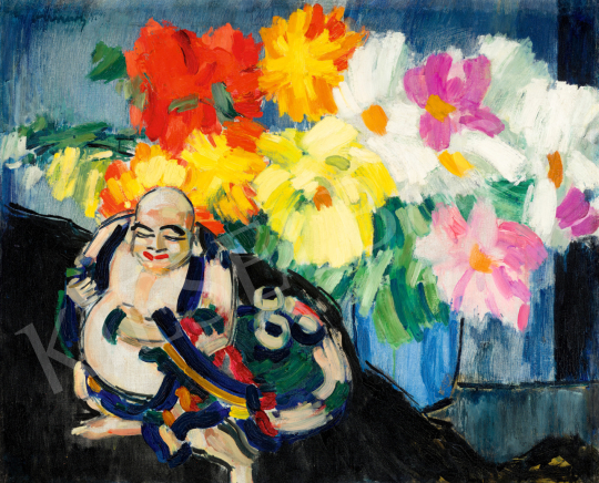  Vaszary, János - Flowers with Hotei Statue, 1926 | 73rd Winter Auction auction / 171 Lot