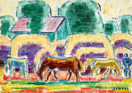 Járitz, Józsa - Horses on the Field 
