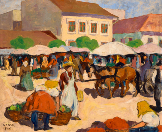  Kádár, Béla - Fair on the Marketplace in Szolnok, 1910 | 73rd Winter Auction auction / 190 Lot