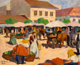  Kádár Béla - Vásár a szolnoki piactéren, 1910 