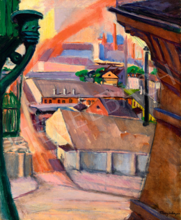 Tihanyi, Lajos, - Detail of Budapest. 1913 