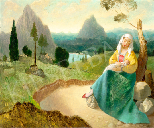  Molnár C. Pál - Anyai szeretet (Madonna kis Jézussal) | 73. Téli aukció aukció / 226 tétel