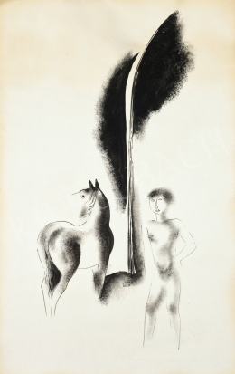  Kádár, Béla - Nude with a Horse, c. 1939 