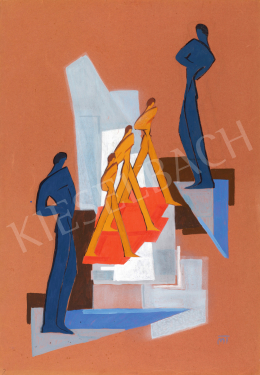  Mattis Teutsch, János - Art Deco Figures, c. 1930 