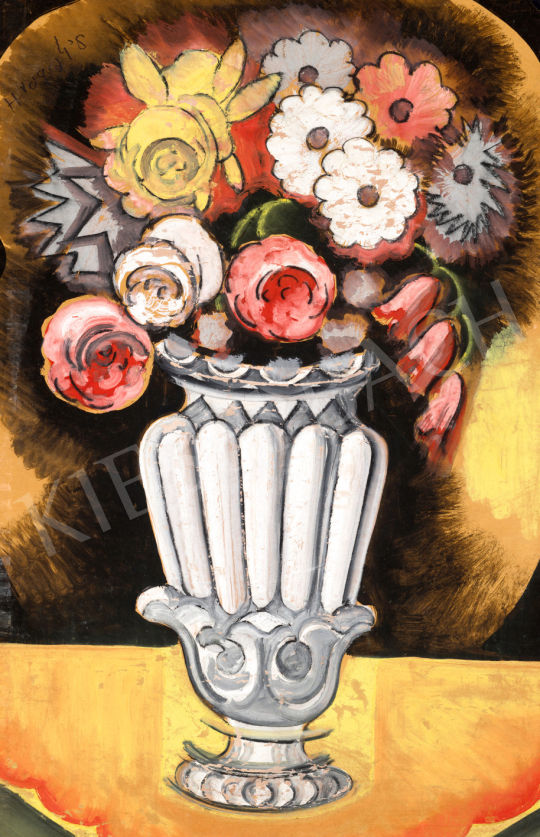  Scheiber Hugó - Art deco virágcsendélet | 73. Téli aukció aukció / 237 tétel