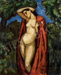  Iványi Grünwald, Béla - Nude with Red Mantle 