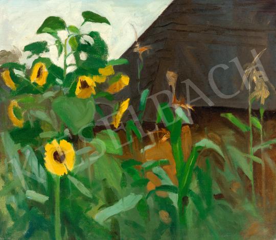 For sale  Benkhard, Ágost - Garden with Sunflowers, 1910s 's painting