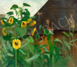  Benkhard, Ágost - Garden with Sunflowers, 1910s 