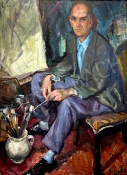  Marczell György - Önarckép műteremben, 1958  