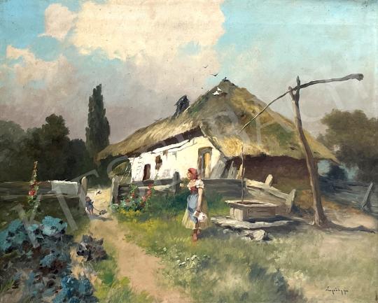 Neogrády Antal - Gémeskút a tanyán  festménye