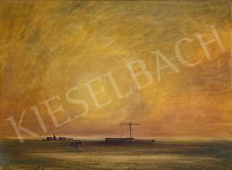  Kurucz, D. István (Kurucz Dezső István) - Sunset with heron boat, 1977  