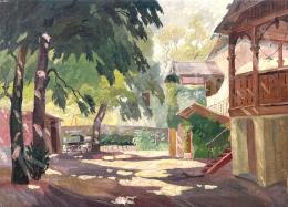  Vágh-Weinmann, Nándor - Courtyard in Sunshine (Garden of the Villa Svábhegyi with Horse-drawn Carriage), c. 1920  