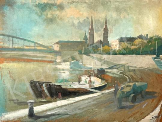Eladó Ismeretlen festő - Szegedi kikötő  festménye