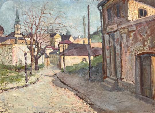 For sale Guzsik, Ödön - Tabáni Street with Elisabeth Bridge in the background, 1921 's painting