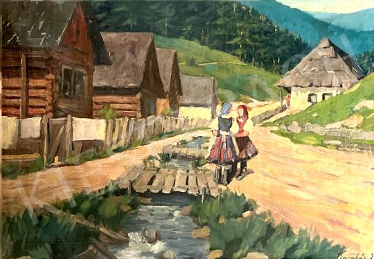  Barabás, István - Transylvanian village  painting