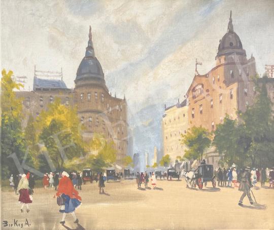Eladó  Berkes Antal - Budapesti forgatag  festménye
