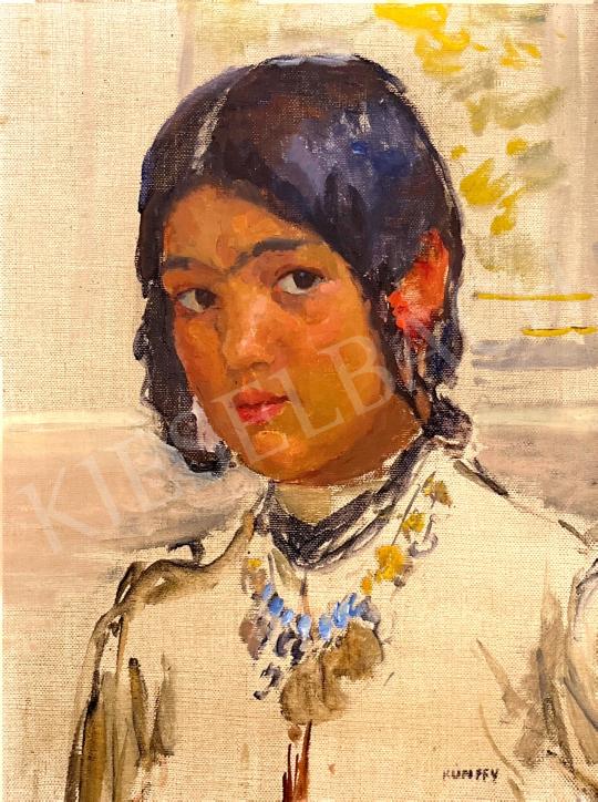  Kunffy, Lajos - Gypsy girl painting