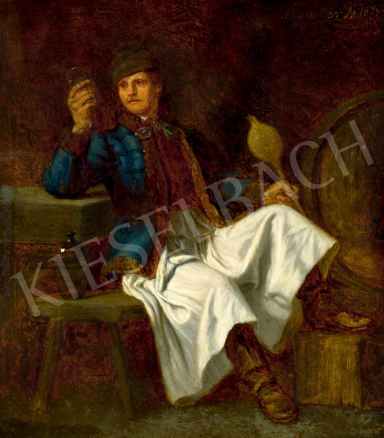 For sale  Szemlér, Mihály - A Glass of Hungarian Wine, 1874 's painting