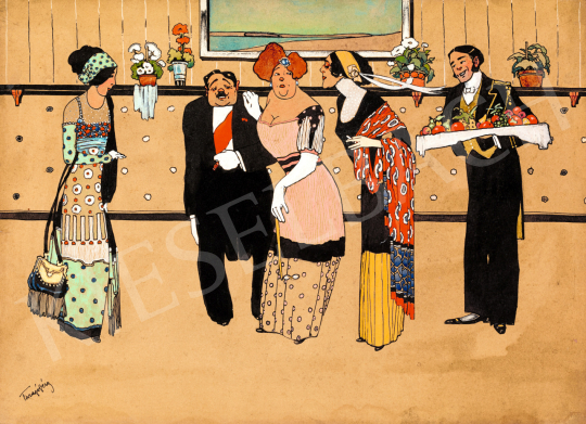  Faragó, Géza - Soiree, 1910s painting