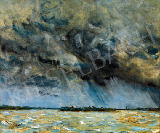 Eladó  Csók István - Felhők a víz felett (Duna, Mohács), 1905 festménye
