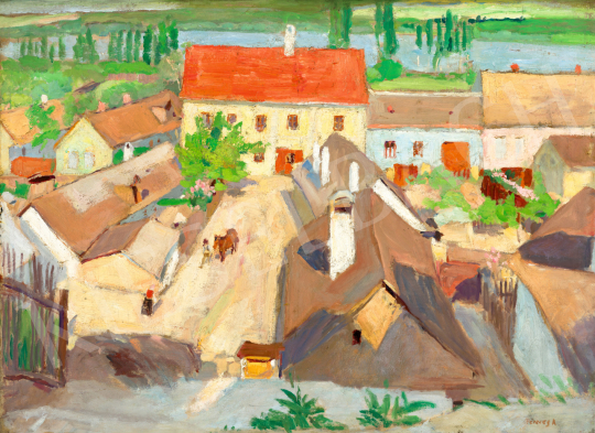 Fényes, Adolf - Szentendre with the Danube in the Background, 1907 painting