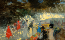  Vaszary János - A felkelő nap fényei (Impresszió, virágpiac), 1905 körül 