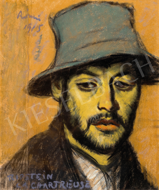 Rippl-Rónai József - Kalapos fiú Chartreuse-ből, 1915 festménye