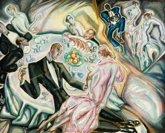 Eladó  Batthyány Gyula - Jazzmulató, 1930 körül festménye
